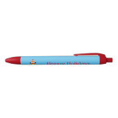 Leuke kerst vos op maat zwarte inkt pen (Bovenkant)