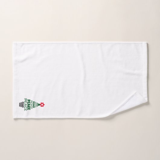 Leuke Kerst Vrede Boom Custom Initiaal Wit Bad Handdoek (Handdoek)