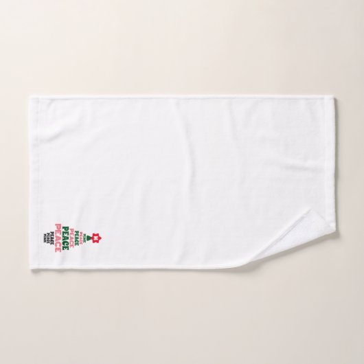 Leuke Kerst Vrede Boom Custom Initiaal Wit Bad Handdoek (Handdoek)