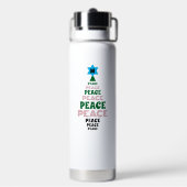 Leuke Kerst Vrede Boom Custom Initiaal Wit Waterfles (Achterkant)
