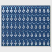 Leuke Kerst Vrede Boom Custom Jaar Blauw Cadeaupapier (Vlak)
