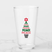 Leuke Kerst Vrede Groene Boom Aangepaste Initiaal Glas (Voorkant)