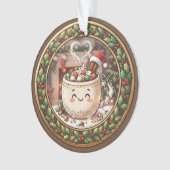 Leuke Kerst Warme Chocolade Mok Ornament (voorkant)