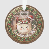 Leuke Kerst Warme Chocolade Mok Ornament (voorkant)