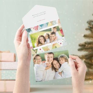 Leuke Kerst Watercolor Abstracte Foto All In One Uitnodiging