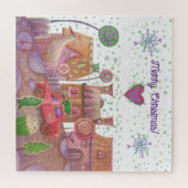 Leuke kerstauto legpuzzel (Horizontaal)