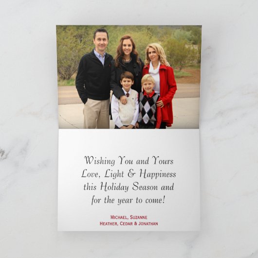 Leuke Kerstbal Ornament 3 Foto Prettige Feestdagen Kaart (Binnen)