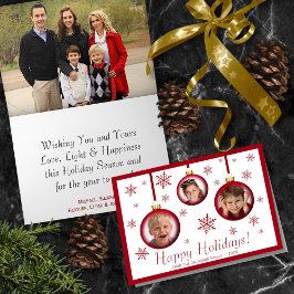 Leuke Kerstbal Ornament 3 Foto Prettige Feestdagen Kaart