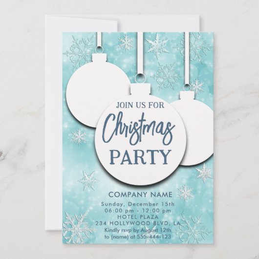 Leuke kerstballen sneeuwvlokken vakantie feest kaart (Voorkant)