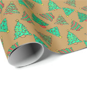 Leuke kerstbomen | goudbrons cadeaupapier (Rol Hoek)
