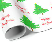 Leuke Kerstbomen met Feestelijke Sfeer Cadeaupapier (Rol Hoek)