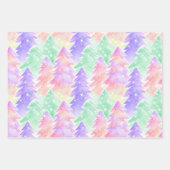 Leuke kerstbomen patroon pastel kleuren inpakpapier vel (Voorkant 2)