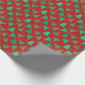 Leuke kerstbomen | rood met patroon cadeaupapier (Hoek)