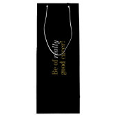 Leuke kerstboodschap Goud & Wit Typografie Wijn Cadeautas (Achterkant)
