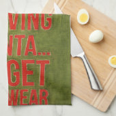 Leuke Kerstboodschap Keuken Handdoek! Theedoek (Quarter Fold)