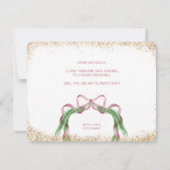 Leuke Kerstboog Roze waterverf BLOEMENMEISJE Kaart (Achterkant)