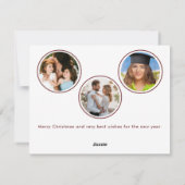 Leuke Kerstboom Dangling Kat 3 Foto Feestdagenkaart (Achterkant)