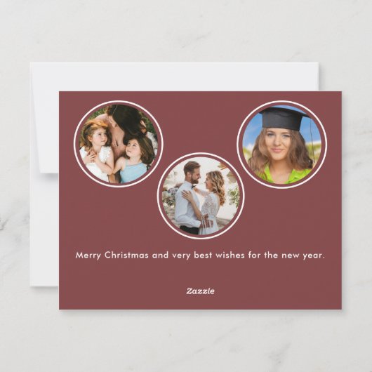 Leuke Kerstboom Dangling Kat 3 Foto Feestdagenkaart (Achterkant)