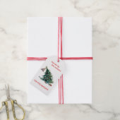 Leuke Kerstboom Dangling Kat Foto Cadeaulabel (Met Touw)