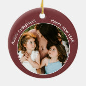 Leuke Kerstboom Dangling Kat Foto Keramisch Ornament (Achterkant)