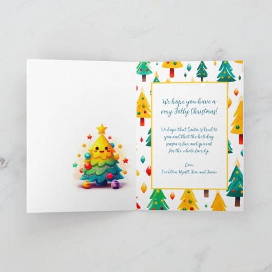 Leuke kerstboom kaart (Binnen)