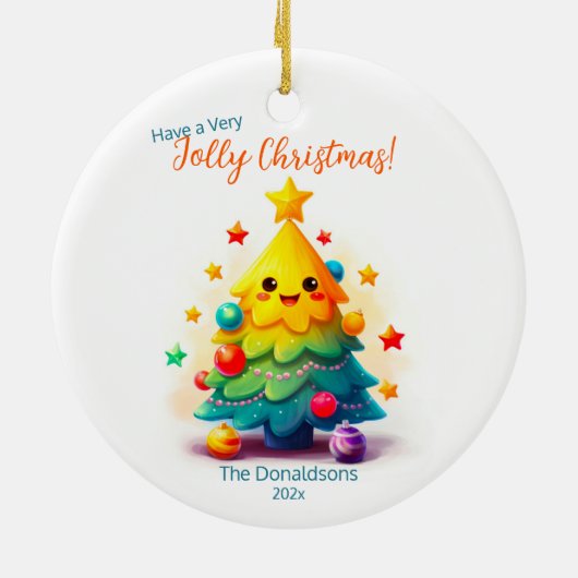 Leuke kerstboom keramisch ornament (Achterkant)