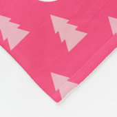 Leuke kerstboom patroon pastel en heet roze fleece deken (Hoek)