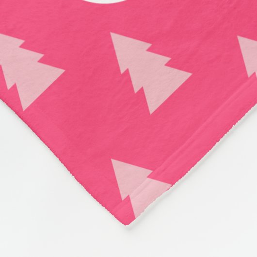 Leuke kerstboom patroon pastel en heet roze fleece deken (Hoek)