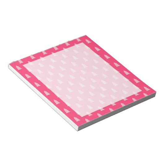 Leuke kerstboom patroon pastel en heet roze notitieblok (Schuin)