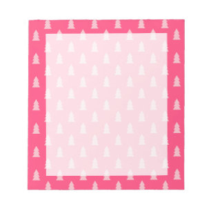 Leuke kerstboom patroon pastel en heet roze notitieblok