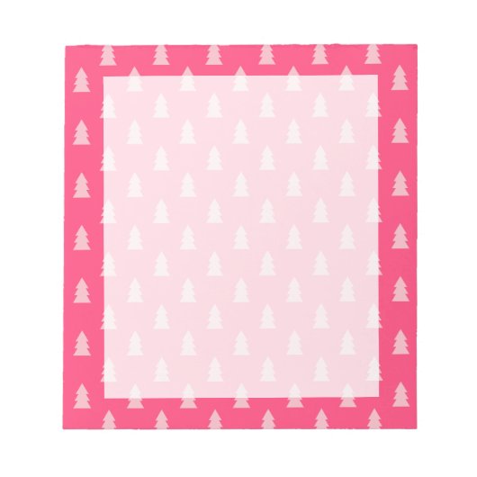 Leuke kerstboom patroon pastel en heet roze notitieblok (Voorkant)