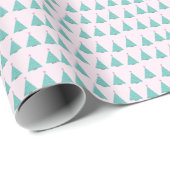 Leuke kerstboom roze en turquoise cadeaupapier (Rol Hoek)