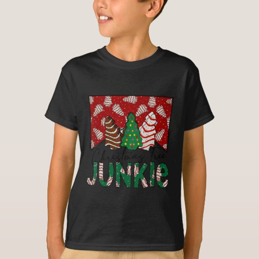 Leuke kerstboom taart junkie dit seizoen west t-shirt (Voorkant)