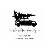 Leuke kerstboom vintage auto retour adres rubberstempel (Afrduk)
