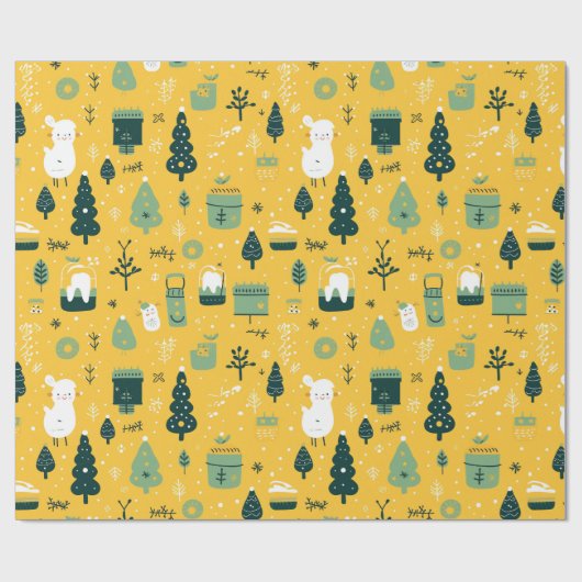 Leuke kerstcadeau inpakpapier (Vlak)