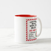 Leuke kerstcadeau mok voor docenten met een leuke  (Voorkant rechts)