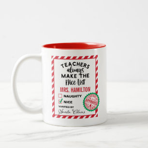 Leuke kerstcadeau mok voor docenten met een leuke