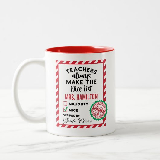 Leuke kerstcadeau mok voor docenten met een leuke  (Links)