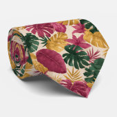 Leuke kerstcadeau voor hem Tropische bloem Stropdas (Opgerold)