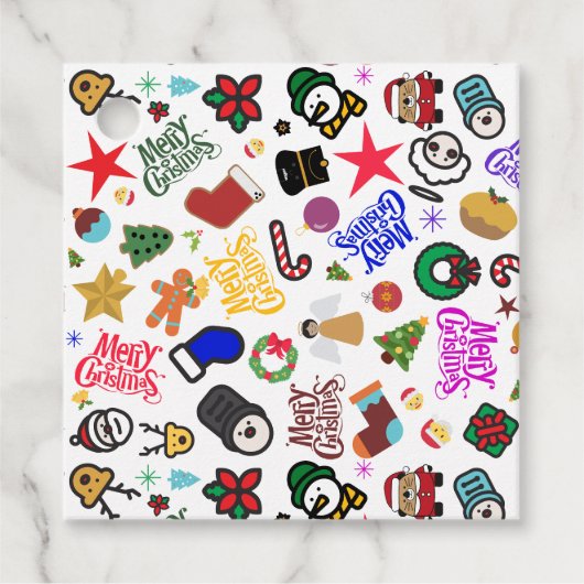 Leuke kerstcadeautag bedankjes labels (Voorkant)