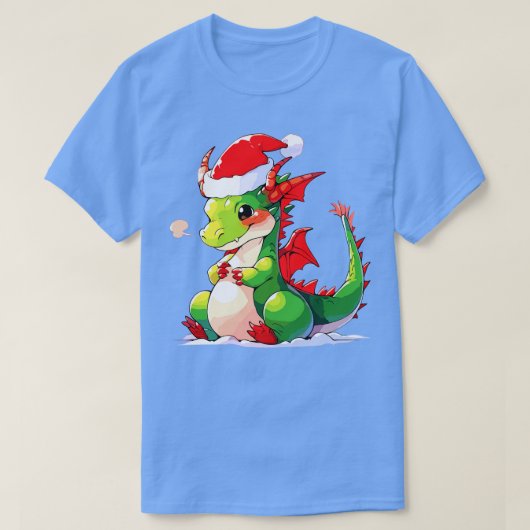 Leuke Kerstdraak in Santa Hat 1 T-shirt (Design voorkant)