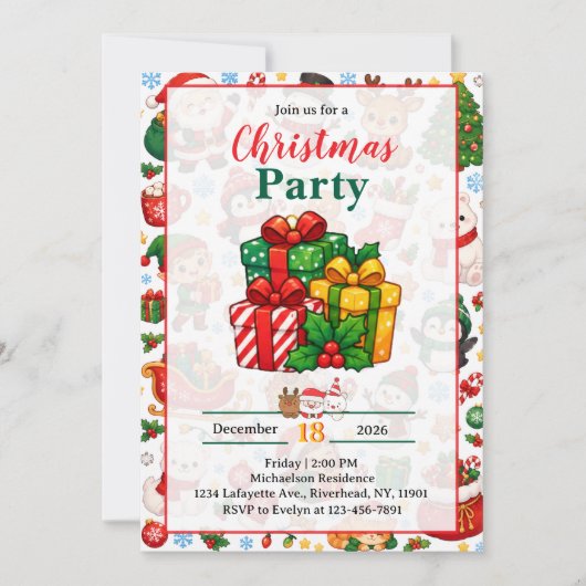 Leuke kerstfeest kaart (Voorkant)