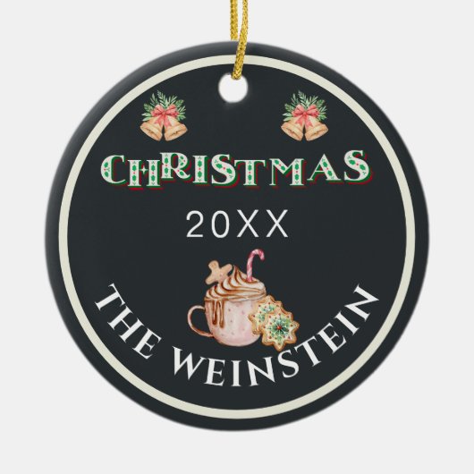 Leuke kerstfoto Keepsake Keramisch Ornament (Voorkant)