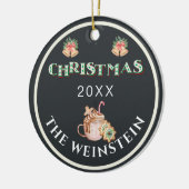 Leuke kerstfoto Keepsake Keramisch Ornament (Links)