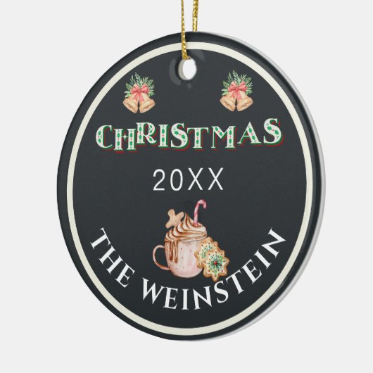 Leuke kerstfoto Keepsake Keramisch Ornament (Links)