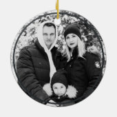 Leuke kerstfoto Keepsake Keramisch Ornament (Achterkant)