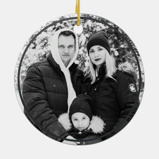 Leuke kerstfoto Keepsake Keramisch Ornament (Achterkant)