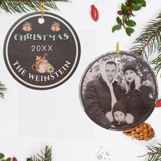Leuke kerstfoto Keepsake Keramisch Ornament