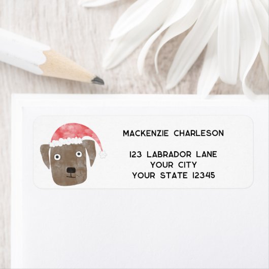 Leuke Kersthond Gepersonaliseerd Retour Adres Etiket (Insitu)