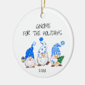 Leuke Kerstkabouter voor de Feestdagen Jaar Keramisch Ornament (Links)